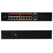 QOLTEC Przełącznik sieciowy SWITCH Gigabit Ethernet PoE | 16x RJ45 | 2x RJ45 Uplink | 2x SFP | 1000 Mb/s  - 52292 - Zdjęcie 4