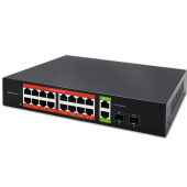 QOLTEC Przełącznik sieciowy SWITCH Gigabit Ethernet PoE | 16x RJ45 | 2x RJ45 Uplink | 2x SFP | 1000 Mb/s  - 52292 - Zdjęcie 6