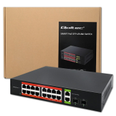 QOLTEC Przełącznik sieciowy SWITCH Gigabit Ethernet PoE | 16x RJ45 | 2x RJ45 Uplink | 2x SFP | 1000 Mb/s  - 52292 - Zdjęcie 8