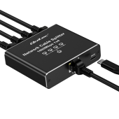 QOLTEC Rozdzielacz splitter Ethernet  mini SWITCH 1x4 RJ45 | 1000Mb/s | USB-C | Aluminium  - 52293 - Zdjęcie 4