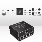 QOLTEC Rozdzielacz splitter Ethernet  mini SWITCH 1x4 RJ45 | 1000Mb/s | USB-C | Aluminium  - 52293 - Zdjęcie 5