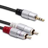 QOLTEC Kabel 2xRCA / Mini Jack 3.5mm | 3m | czarny  - 52341 - Zdjęcie 1