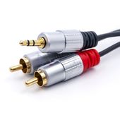 QOLTEC Kabel 2xRCA / Mini Jack 3.5mm | 3m | czarny  - 52341 - Zdjęcie 4