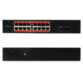 QOLTEC Przełącznik sieciowy SWITCH Gigabit Ethernet PoE | 16x RJ45 | 2x SFP | 1000 Mb/s  - 52364 - Zdjęcie 5