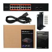 QOLTEC Przełącznik sieciowy SWITCH Gigabit Ethernet PoE | 16x RJ45 | 2x SFP | 1000 Mb/s  - 52364 - Zdjęcie 7
