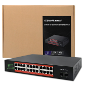 QOLTEC Przełącznik sieciowy SWITCH Gigabit Ethernet PoE | 24x RJ45 | 2x SFP | 1000 Mb/s  - 52365 - Zdjęcie 8