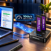 QOLTEC Stacja dokująca dysków SSD M.2 NVMe | PCIe | DUAL 2x8TB | USB-C  3.2 | 10Gb/s  - 52633 - Zdjęcie 7