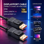 QOLTEC Kabel DisplayPort M/M v2.1 | 54G | 3m  - 52736 - Zdjęcie 2