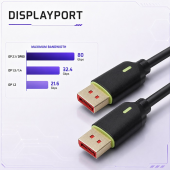 QOLTEC Kabel DisplayPort M/M v2.1 | 80G | 0.5m  - 52738 - Zdjęcie 4