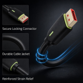 QOLTEC Kabel DisplayPort M/M v2.1 | 80G | 1.5m  - 52739 - Zdjęcie 7