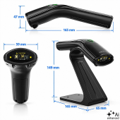 QOLTEC Czytnik kodów kreskowych 1D 2D + stojak na skaner | QR | EAN |  USB  - 52750 - Zdjęcie 2