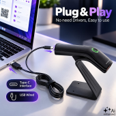 QOLTEC Czytnik kodów kreskowych 1D 2D + stojak na skaner | QR | EAN |  USB  - 52750 - Zdjęcie 9