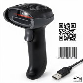 QOLTEC Czytnik kodów kreskowych 1D 2D | QR | EAN | USB  - 52751 - Zdjęcie 1
