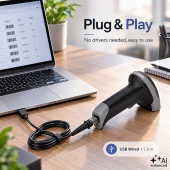 QOLTEC Czytnik kodów kreskowych 1D 2D | QR | EAN | USB  - 52751 - Zdjęcie 3