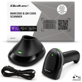 QOLTEC Bezprzewodowy czytnik kodów kreskowych 1D 2D + stacja ładowania |QR | EAN | USB  - 52753 - Zdjęcie 2