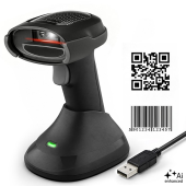 QOLTEC Bezprzewodowy czytnik kodów kreskowych 1D 2D + stacja ładowania |QR | EAN | USB  - 52753 - Zdjęcie 1