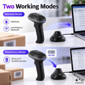 QOLTEC Bezprzewodowy czytnik kodów kreskowych 1D 2D + stacja ładowania |QR | EAN | USB  - 52753 - Zdjęcie 6