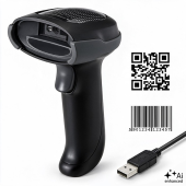 QOLTEC Bezprzewodowy czytnik kodów kreskowych 1D 2D + stacja ładowania |QR | EAN | USB  - 52753 - Zdjęcie 10