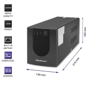 QOLTEC Zasilacz awaryjny UPS | Monolith | 1200VA | 720W  - 53775 - Zdjęcie 2