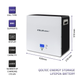 QOLTEC Magazyn energii LiFePO4 | 5kWh | 24V | BMS | LCD  - 53877 - Zdjęcie 3