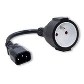 QOLTEC Adapter IEC 320 C14 / FRENCH | 0.15m  - 53907 - Zdjęcie 1