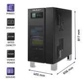 QOLTEC Zasilacz awaryjny UPS 3-fazowy | 20kVA | 16kW | LCD | EPO | SNMP | USB | On-line | Low frequency  - 53985 - Zdjęcie 2