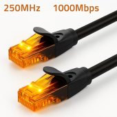 QOLTEC Kabel patchcord UTP | kat.6 | 2 x RJ-45 | High speed 1Gb/s |     Pozłacane styki | 25m | Czarny  - 54566 - Zdjęcie 2