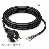 QOLTEC Kabel zasilający SCHUKO CEE 7/7 (E/F) | miedź Cu | odizolowany lutowany | 3x0.75mm2 | 1.8m  - 54596 - Zdjęcie 3