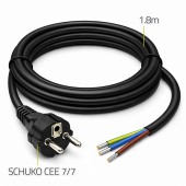 QOLTEC Kabel zasilający SCHUKO CEE 7/7 (E/F) | miedź Cu | odizolowany lutowany | 3x1.0mm2 | 1.8m  - 54597 - Zdjęcie 3