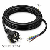 QOLTEC Kabel zasilający SCHUKO CEE 7/7 (E/F) | miedź Cu | odizolowany lutowany | 3x1.5mm2 | 3m  - 54606 - Zdjęcie 3