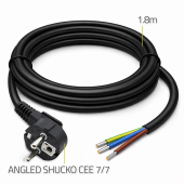 QOLTEC Kabel zasilający | wtyczka kątowa SCHUKO CEE 7/7 (E/F) | miedź Cu| odizolowany lutowany | 3x1.0mm2 | 1.8m  - 54608 - Zdjęcie 3