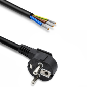 QOLTEC Kabel zasilający | wtyczka kątowa SCHUKO CEE 7/7 (E/F) | miedź Cu odizolowany lutowany | 3x1.5mm2 | 3m  - 54611 - Zdjęcie 1
