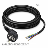 QOLTEC Kabel zasilający | wtyczka kątowa SCHUKO CEE 7/7 (E/F) | miedź Cu odizolowany lutowany | 3x1.5mm2 | 3m  - 54611 - Zdjęcie 3