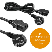 QOLTEC Kabel zasilający | wtyczka kątowa SCHUKO CEE 7/7 (E/F) |  IEC C133x0.5mm2 | czysta miedź Cu | 1.8m  - 54617 - Zdjęcie 6