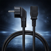 QOLTEC Kabel zasilający | wtyczka kątowa SCHUKO CEE 7/7 (E/F) | IEC C13 | 3x0.75mm2 | Czysta miedź Cu | 2m  - 54620 - Zdjęcie 3