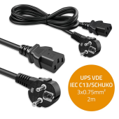 QOLTEC Kabel zasilający | wtyczka kątowa SCHUKO CEE 7/7 (E/F) | IEC C13 | 3x0.75mm2 | Czysta miedź Cu | 2m  - 54620 - Zdjęcie 5