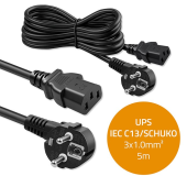QOLTEC Kabel zasilający wtyczka kątowa SCHUKO CEE 7/7 (E/F) IEC C13 3x1.0mm2 Czysta miedź Cu 5m - 54624 - Zdjęcie 5