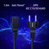 QOLTEC Kabel zasilający SCHUKO CEE 7/7 (E/F) | IEC C13 | 3x0.75mm2 | Czysta miedź Cu | 1.5m  - 54625 - Zdjęcie 2