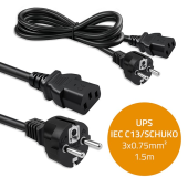 QOLTEC Kabel zasilający SCHUKO CEE 7/7 (E/F) | IEC C13 | 3x0.75mm2 | Czysta miedź Cu | 1.5m  - 54625 - Zdjęcie 4