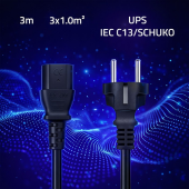 QOLTEC Kabel zasilający SCHUKO CEE 7/7 (E/F) | IEC C13 | 3x1.0mm2 | Czysta miedź Cu | 3m  - 54627 - Zdjęcie 2