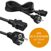 QOLTEC Kabel zasilający SCHUKO CEE 7/7 (E/F) | IEC C13 | 3x1.0mm2 | Czysta miedź Cu | 3m  - 54627 - Zdjęcie 4