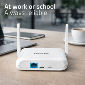 QOLTEC Router Home&Travel 4G LTE WiFi 6 | AX300 | 2.4GHz | Dual Antena |USB-C | Micro SIM  - 56980 - Zdjęcie 2