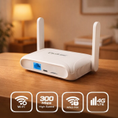 QOLTEC Router Home&Travel 4G LTE WiFi 6 | AX300 | 2.4GHz | Dual Antena |USB-C | Micro SIM  - 56980 - Zdjęcie 4