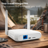 QOLTEC Router Home&Travel 4G LTE WiFi 6 | AX300 | 2.4GHz | Dual Antena |USB-C | Micro SIM  - 56980 - Zdjęcie 6