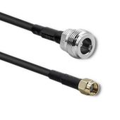 QOLTEC Kabel koncentryczny RG58 | N żeński | RP-SMA męski | 1m  - 57030 - Zdjęcie 1