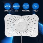QOLTEC Antena paraboliczna 4G 5G LTE | 2x19dBi | kierunkowa | zewnętrzna| 1710-2700 MHz | 3300-4200 MHz | N Female | wodoodporna | 5m  - 57063 - Zdjęcie 3