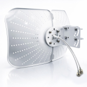 QOLTEC Antena paraboliczna 4G 5G LTE | 2x19dBi | kierunkowa | zewnętrzna| 1710-2700 MHz | 3300-4200 MHz | N Female | wodoodporna | 5m  - 57063 - Zdjęcie 4