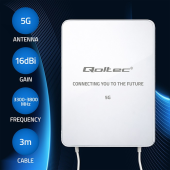 QOLTEC Antena 5G LTE | 16dBi | kierunkowa | zewnętrzna | SMA | 3300-3800MHz | wodoodporna | 3m  - 57064 - Zdjęcie 3
