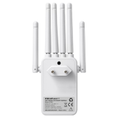 QOLTEC Wzmacniacz sygnału WiFi | Repeater | Access Point | 300Mb/s | 6  anten | 2xRJ45  - 57067 - Zdjęcie 4
