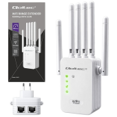 QOLTEC Wzmacniacz sygnału WiFi | Repeater | Access Point | 300Mb/s | 6  anten | 2xRJ45  - 57067 - Zdjęcie 6